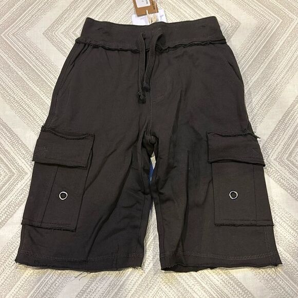 Mish Boys Dark Grey Cargo Sweat Shorts - Picture 1 of 6